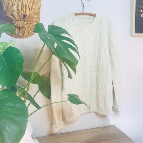 vtg fisherman knit oversized boyfriend sweater - Picture 8 of 8